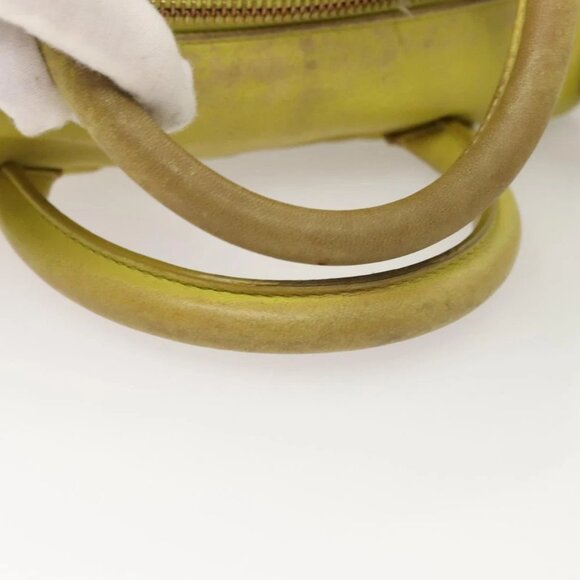 VERSACE Hand Bag Leather Green Gold - Picture 10 of 15